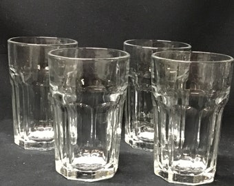 Libbey clear Duratuff TM  On the Rock Barroom glasses, Set of 4 (12) ounce capacity)
