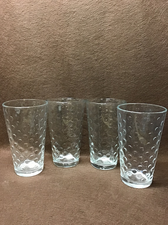 Vintage Libby Dots Glasses. Set of 4 Glasses. 16 Ounce Capacity 