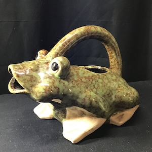 VERY RARE ceramic “Frog” plant watering container/planter