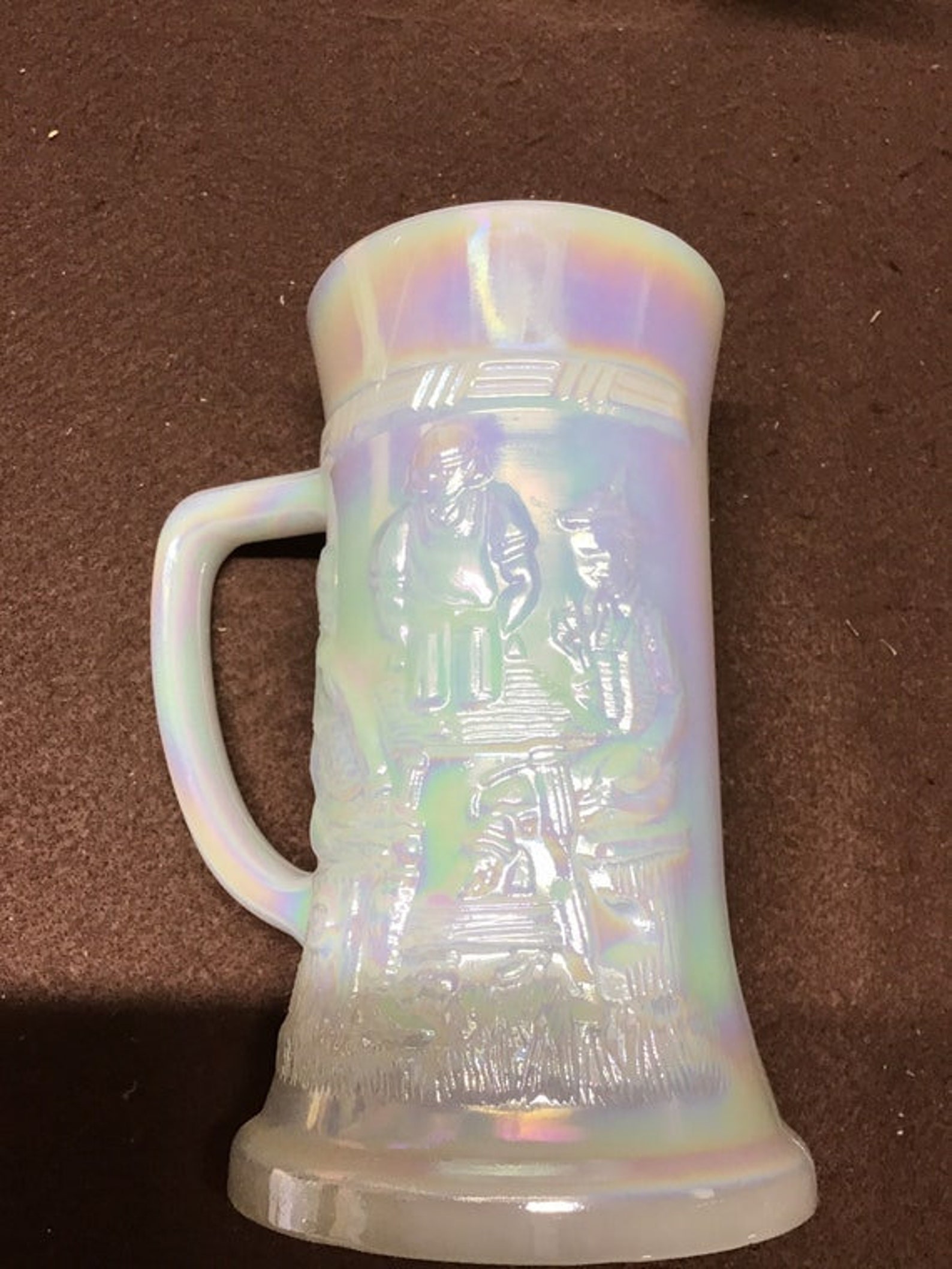 Vintage Iridescent Milk Glass Beer Mugs . Set of 4 . Beer Etsy