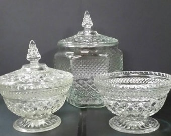 Vintage Wexford biscuit cookie jar, candy dishes.  3 to choose from