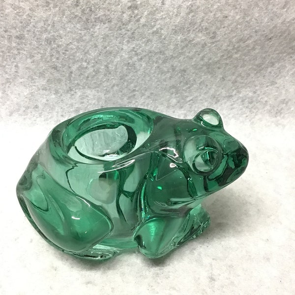 Green Glass Frog Candle Holder - Etsy