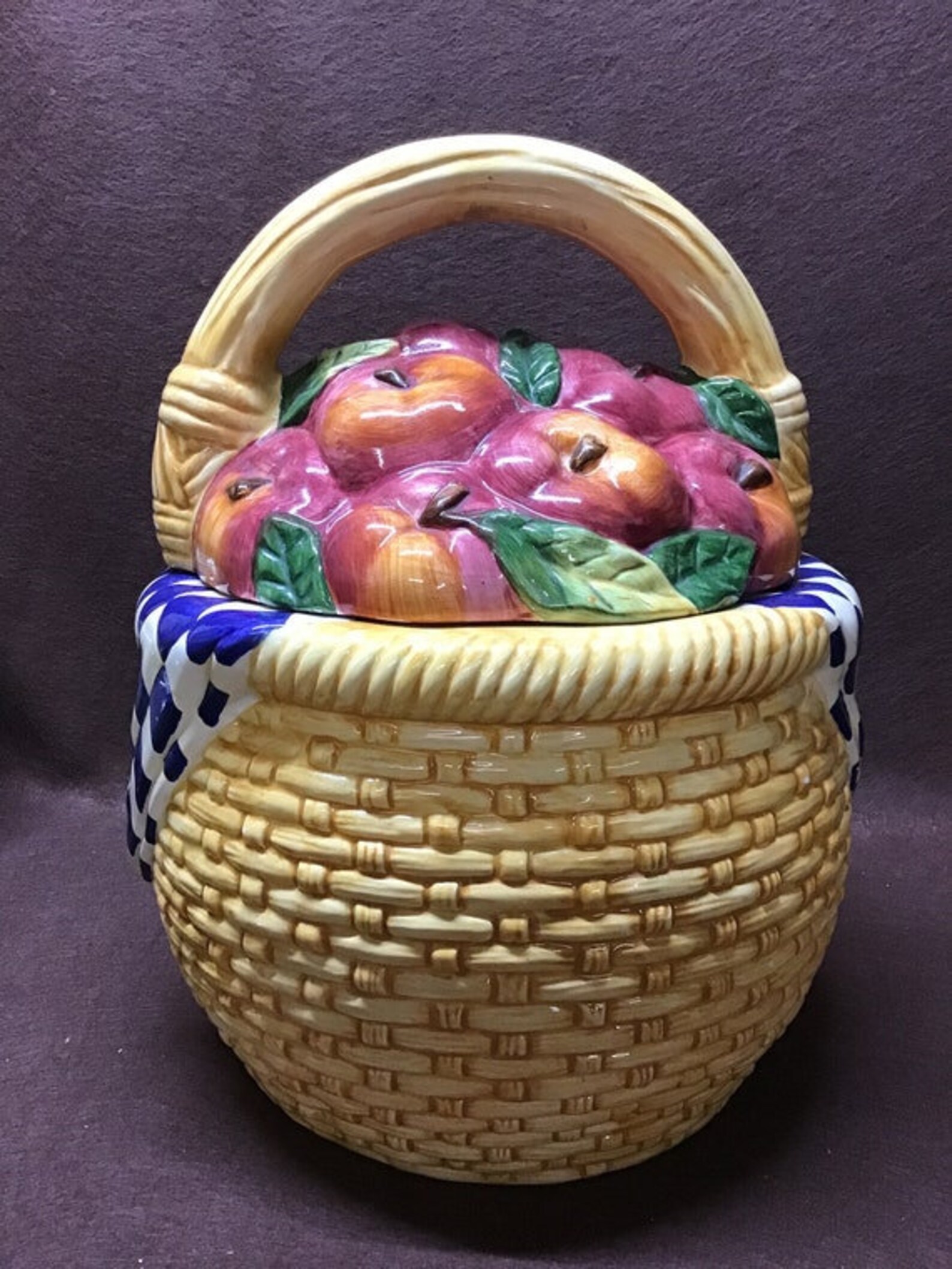 Vintage Cooks Club Ceramic Fruit Basket Cookie Jar Canister Etsy
