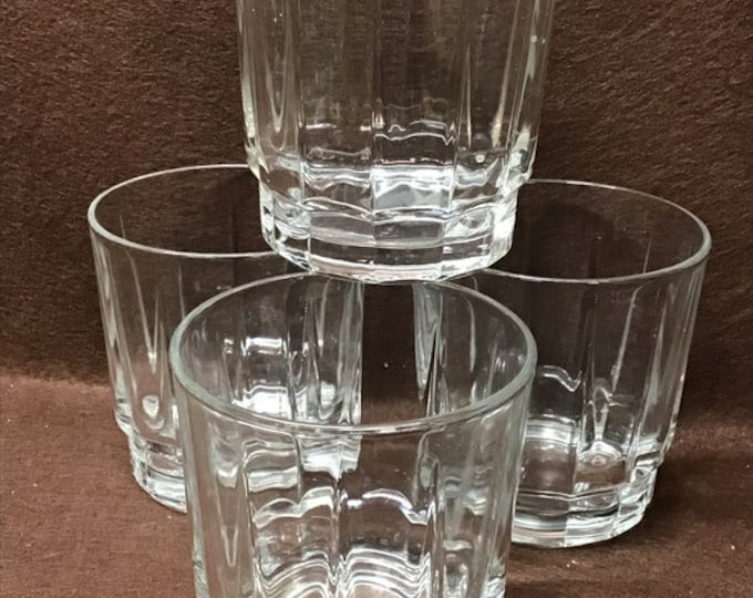 Vintage Clear Arcoroc USA Glasses. Set of 4 8 Oz Lowball Glasses. Etsy