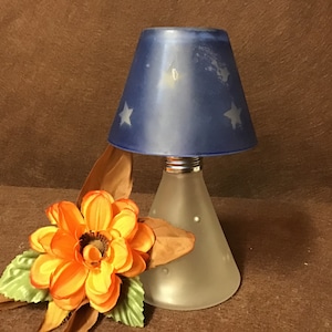 Vintage 2 piece, fairy lamp, Tea light candle holder. Frosted bottom
