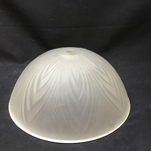 Frosted shade/globe. Leaf design. 8 1/2 inches