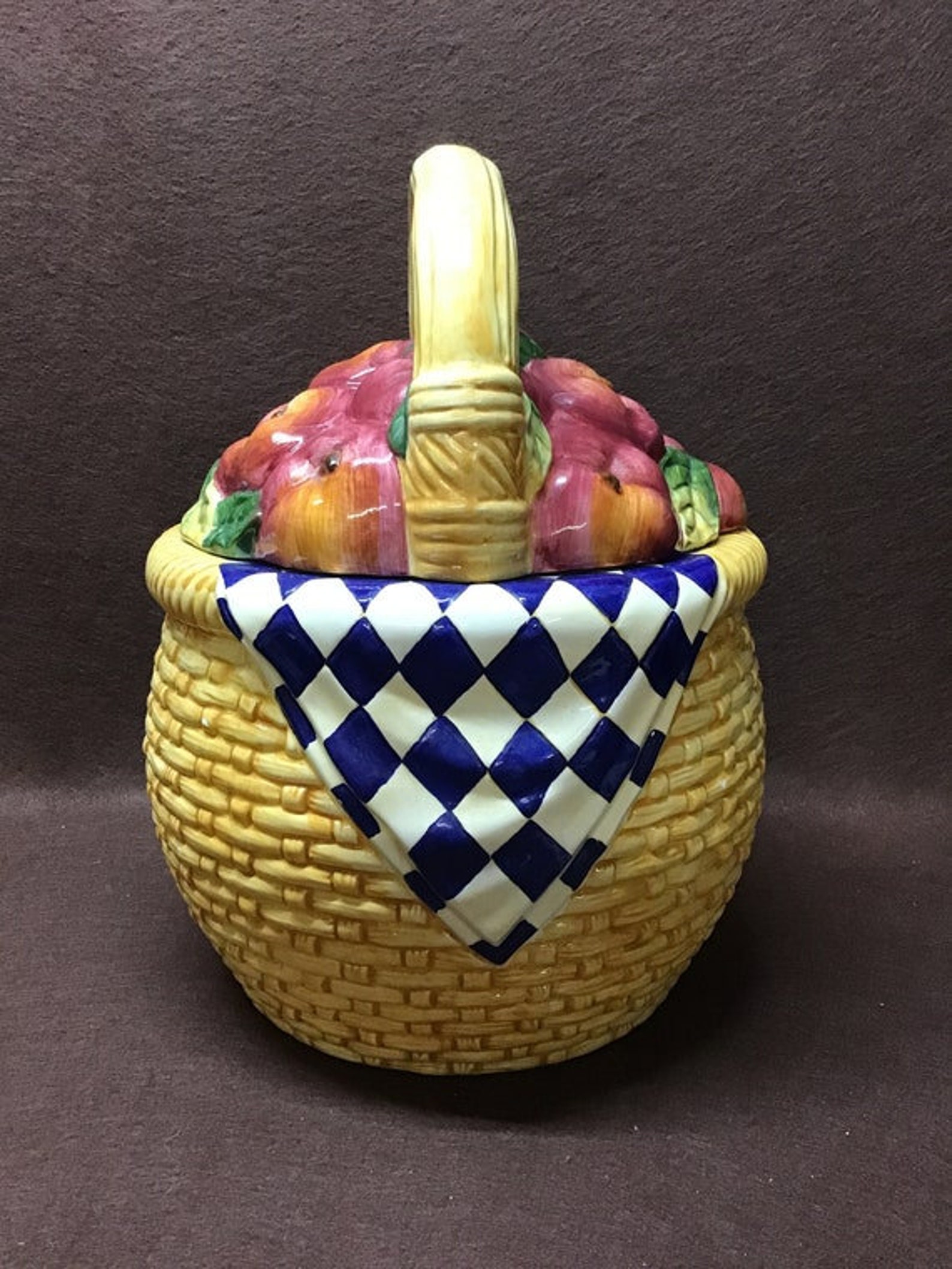 Vintage Cooks Club Ceramic Fruit Basket Cookie Jar Canister Etsy
