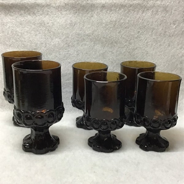 Vintage Tiffin Franciscan Madeira Smokey Brown glasses. 2 sizes to choose from.