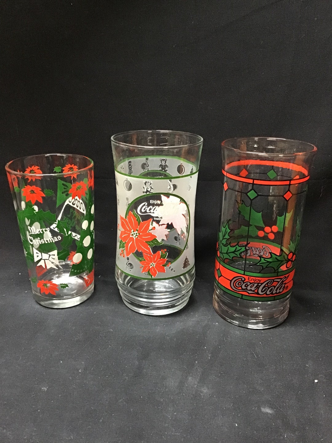 Vintage Christmas Drinking Glasses. 3 Styles to Choose From Etsy