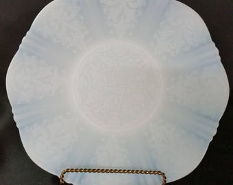 Vintage Opalescent white iridescent serving platter. Macbeth