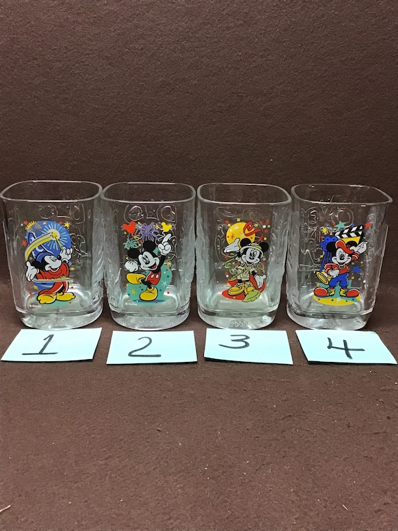 Vintage Mcdonald Advertising Glasses. Mickey Mouse. Walt Disney