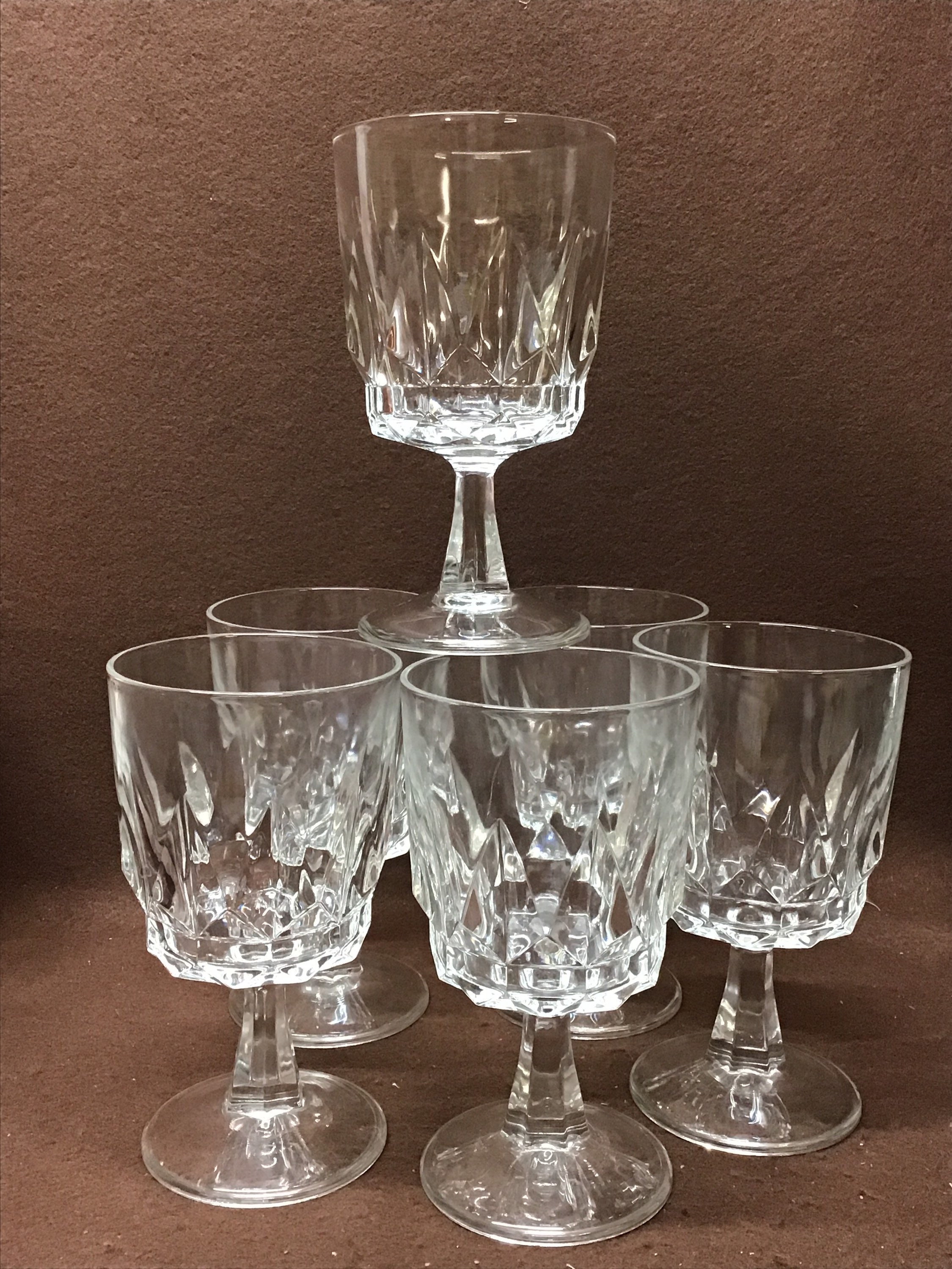 Vintage Arcoroc France Pedestal Glasses Set Of 6 Etsy