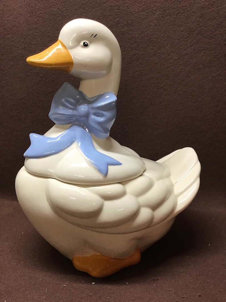 Ceramic duck cookie jar | Etsy