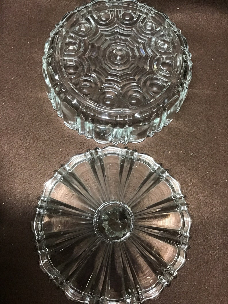 Clear Glass Candy Dish With Lid. Etsy
