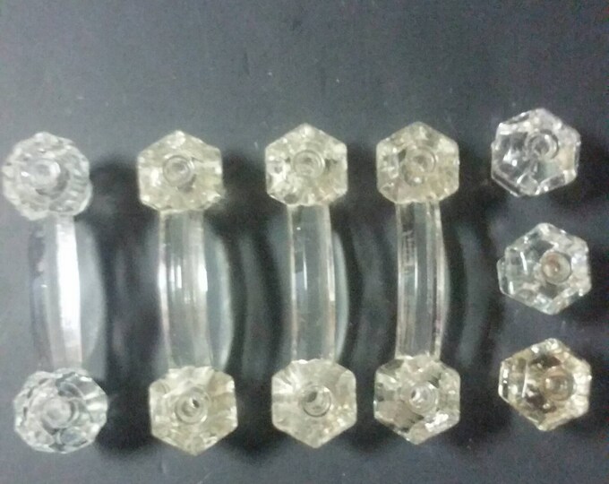 Vintage Clear Glass Drawer Knobs and Handles. Etsy