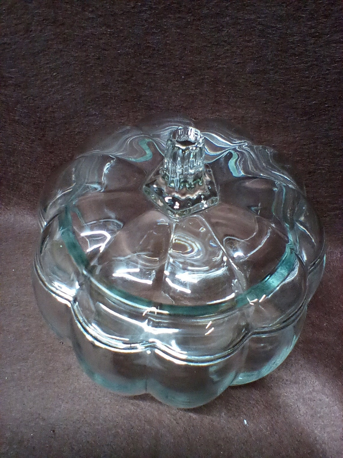 Clear Glass Pumpkin Cookie Jar Candy Dish. Fall Decoration Etsy
