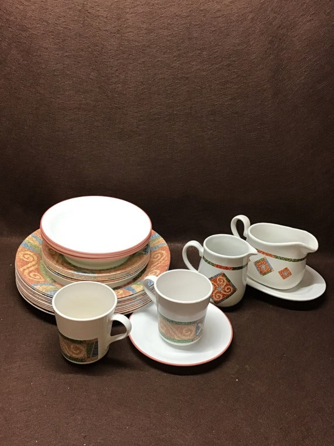 Vintage Corelle dishes. Discontinued Sand Art pattern - Etsy Österreich