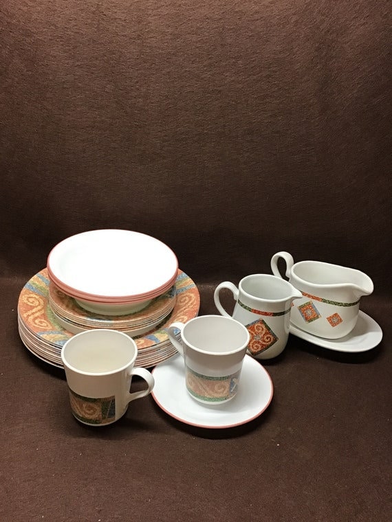 Vintage Corelle Dishes. Discontinued Sand Art Pattern Etsy