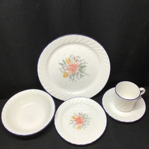 Vintage Corelle dishes.  “Promise&quot; pattern. 20 pieces total