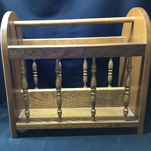 Vintage Solid Magazine or Newspaper Rack/caddy Country Farmhouse Style