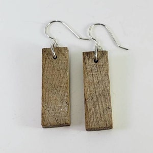 Rustic White Oak earrings 1 1/8&quot;
