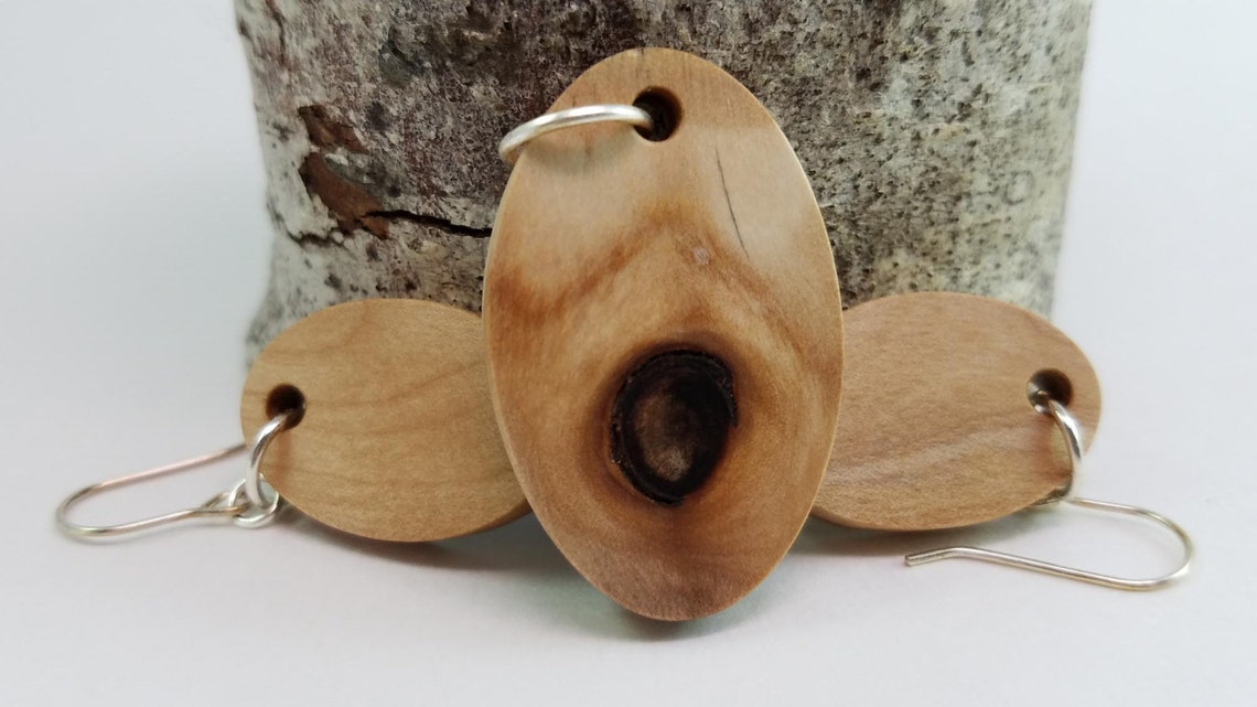 Light Wood Jewelry Set Etsy