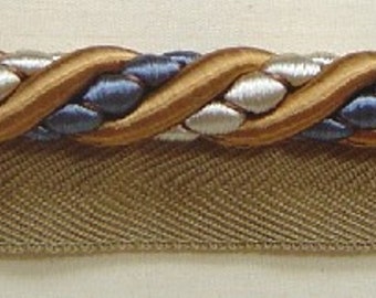 1//2/" Cording Trim Putty Copen Blue Cream match tassel Fringe Gimp BUF342-12695