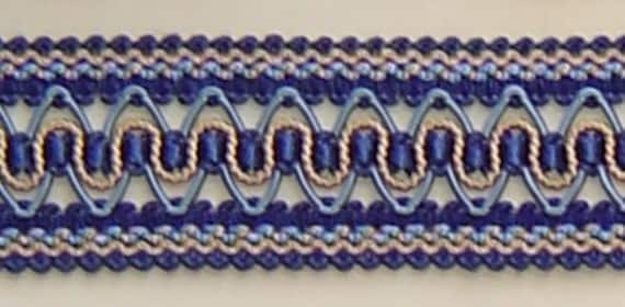 Crème MATCHED Tassel Fringe CORD BULLION Fring Copen Bleu 1.5/" Gimp Trim mastic