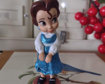 Vintage Disney Belle Glitter and Plastic Figure