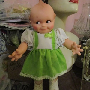 Vintage Cameo Kewpie Doll In Green Dress