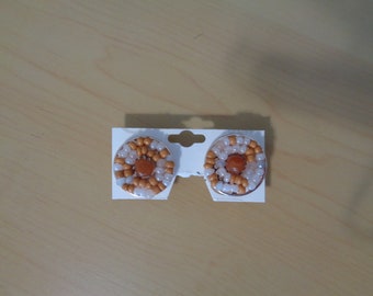 Vintage Beaded Clip On Earrings