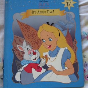 Vintage 1998 Walt Disney Alice in Wonderland Its About Time HB Book