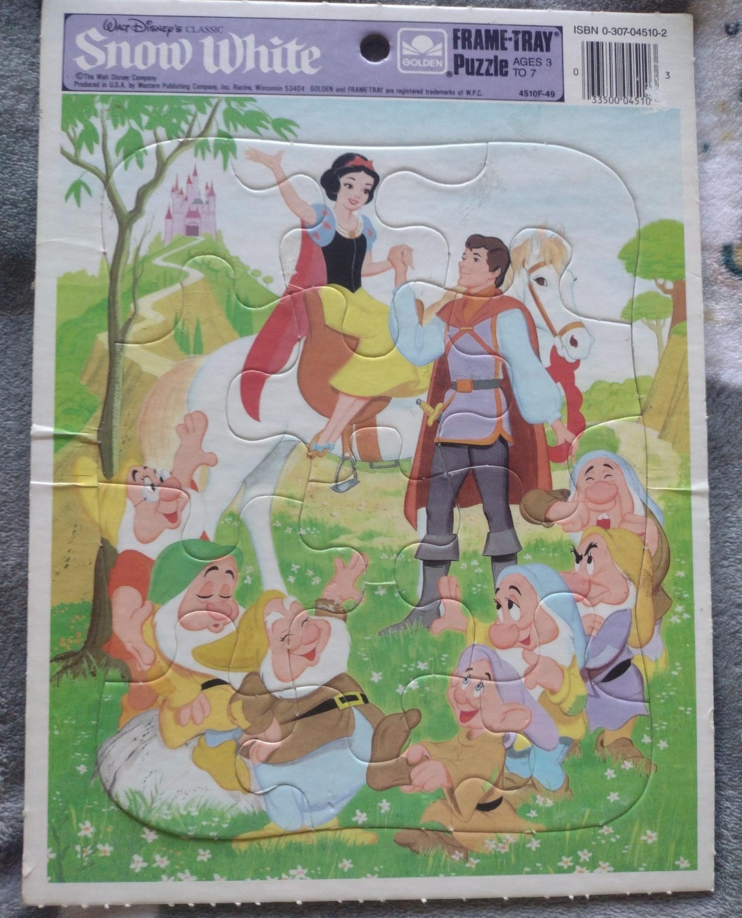 Vintage Walt Disney Snow White and the Seven Dwarfs Frame Tray Puzzle ...