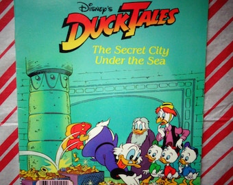 Vintage 1988 Disney&#39;s Ducktales The Secret City Under the Sea Little Golden SC Book
