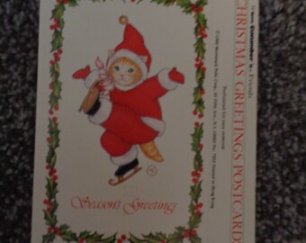 Vintage 1988 Kitty Cucumber's Friends Christmas Greeting Postcards