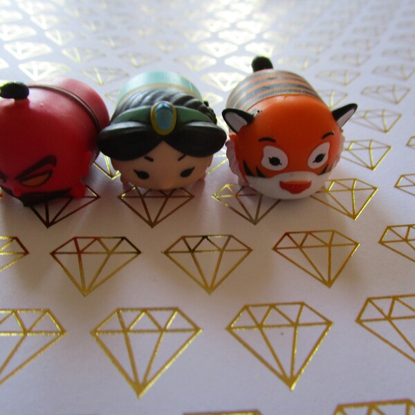 Vintage Disney Aladdin Jasmine Rajah and Jafar Tsum Tsum Minatare Toys