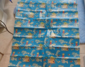 Vintage RARE Tom and Jerry Blue Gift Wrapping Paper