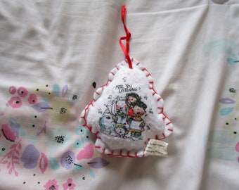 Vintage Are You Listening Plush Christmas Tree Ornament