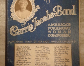Vintage Songs Everybody Sings by Carrie Jacobs Bond Music Sheets SC Book