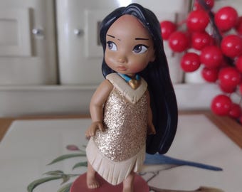 Vintage Disney Pocahontas Glitter and Plastic Figure