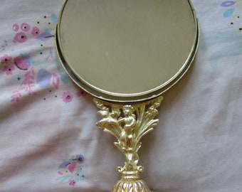 Vintage Shabby Chic Gold Metal Mirror