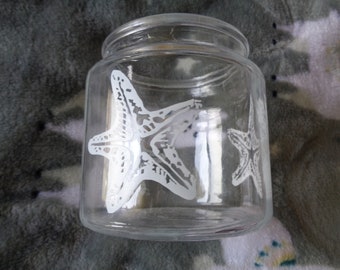 Vintage Glass Starfish Jar