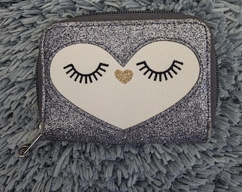Vintage Silver Glitter Owl Coin Purse