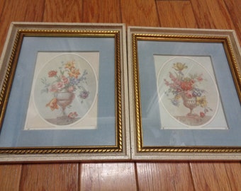 Midcentury Vintage 2 Fleck Bros Flower Portrait Pictures