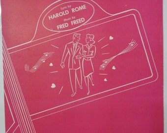 Vintage 1947 On the Avenue by Harold Rome and Fred Freed Sheet Music
