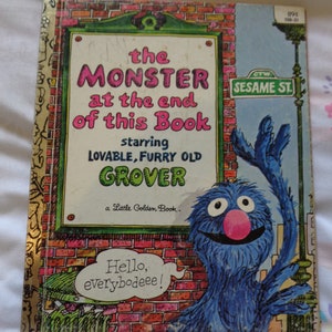 Vintage 1982 Little Golden Book The Monster at the End of this Book Sesame Street HB Book