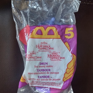 Vintage Disney The Hunchback of Notre Dame Clopin Drums McDonald&#39;s Toy in Bag