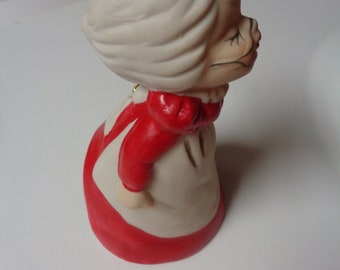 Vintage Porcelain Mrs Clause Christmas Bell Made in Taiwan