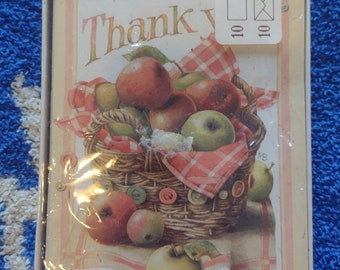 Vintage 1996 Hallmark Thanksgiving Thank You Blank 10 Note Cards and Envelopes
