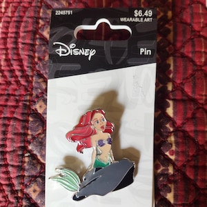 Vintage Disney The Little Mermaid Ariel on a Rock Enamel Pin